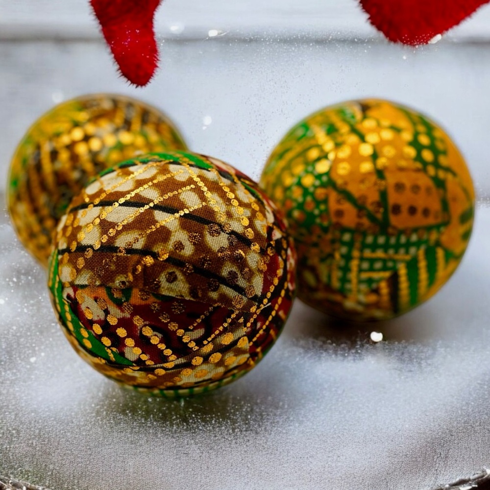 Handmade Kente Fabric Ornaments, African Ornaments, African Decor, Afrocentric